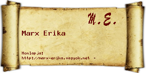 Marx Erika névjegykártya